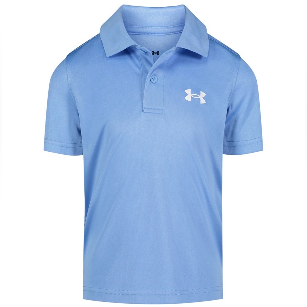 NEW Little Boys Under Armour Matchplay Logo Short Sleeve Blue Polo, Size 5
